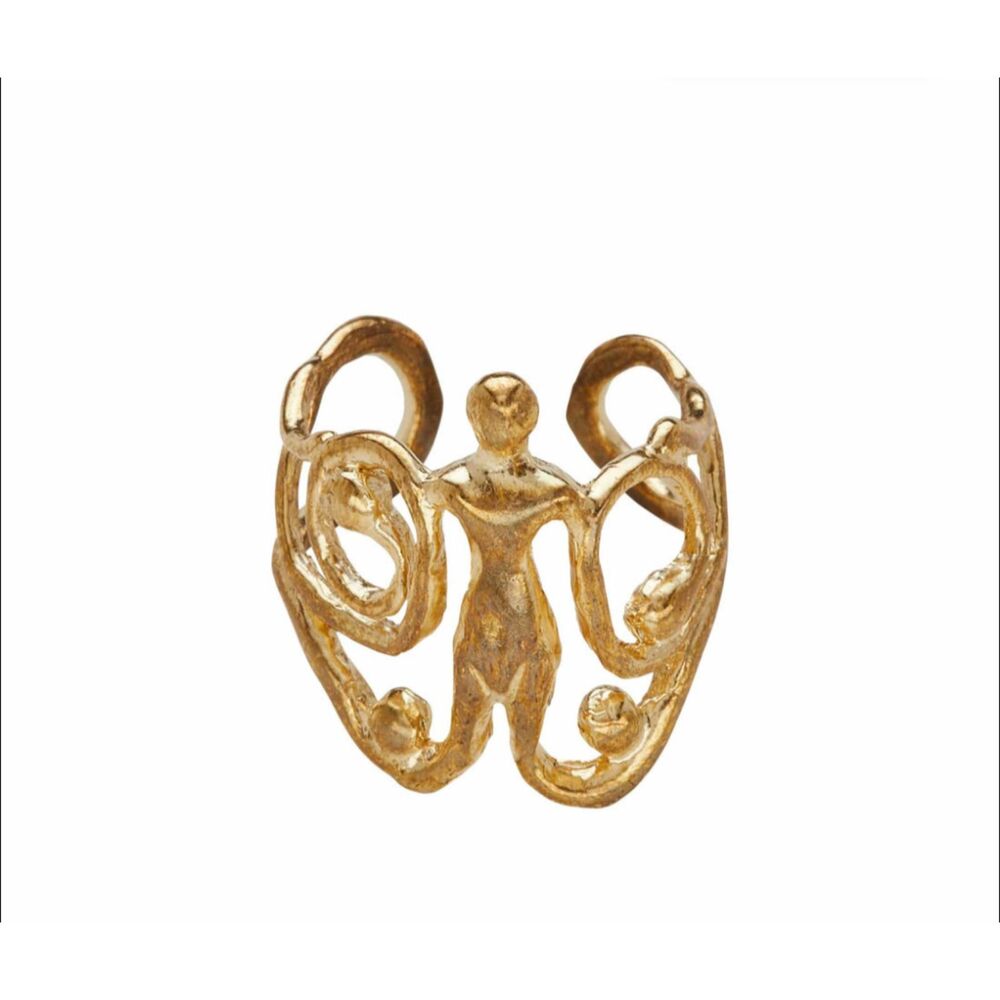 JULIE COHN DESIGN Bronze Ring Gold Abstract Modernist